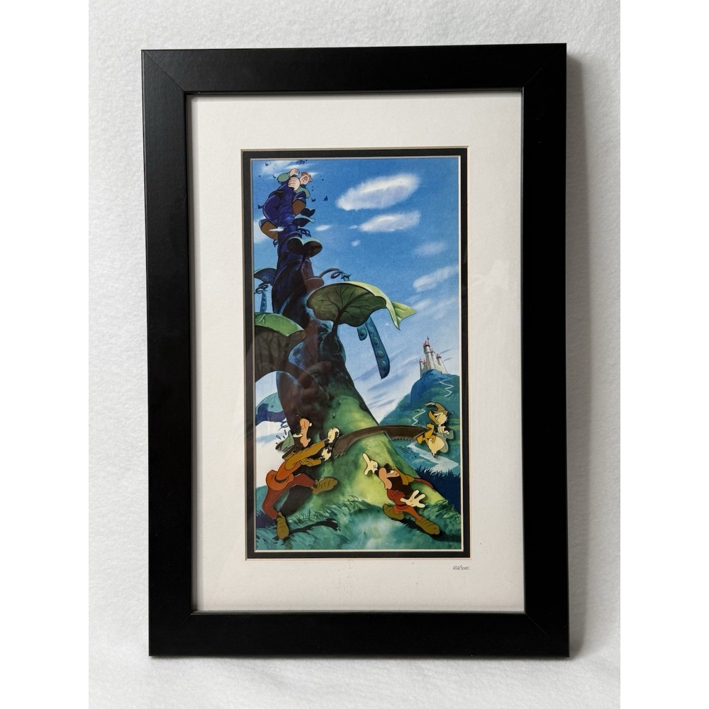 MICKEY AND THE BEANSTALK Framed Picture Pin Set Certificate Of Authenticity